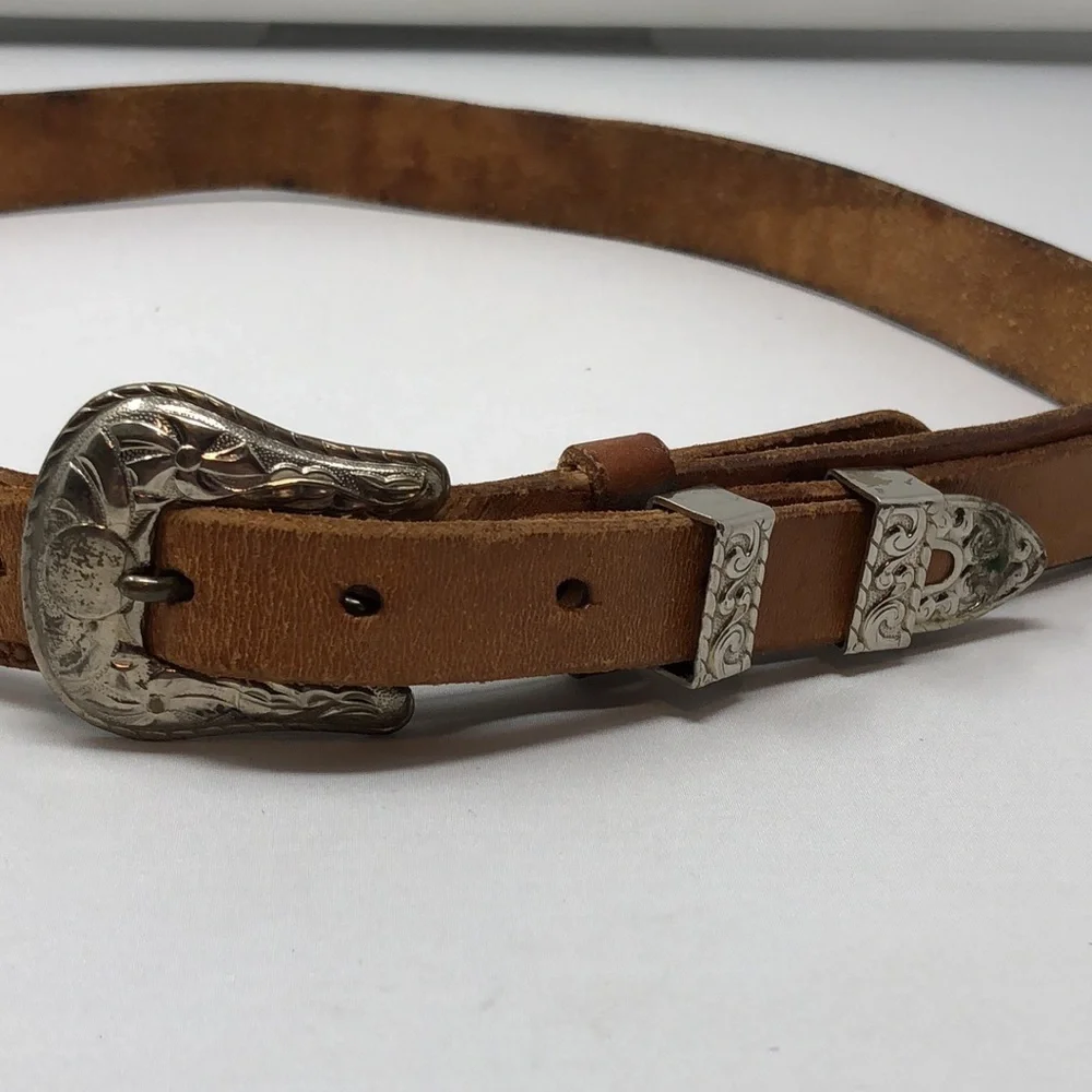 Handcrafted Belt Western Rodeo Tooled Brown Leather